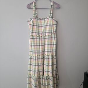 Crown & Ivy Pastel Plaid Maxi Dress
